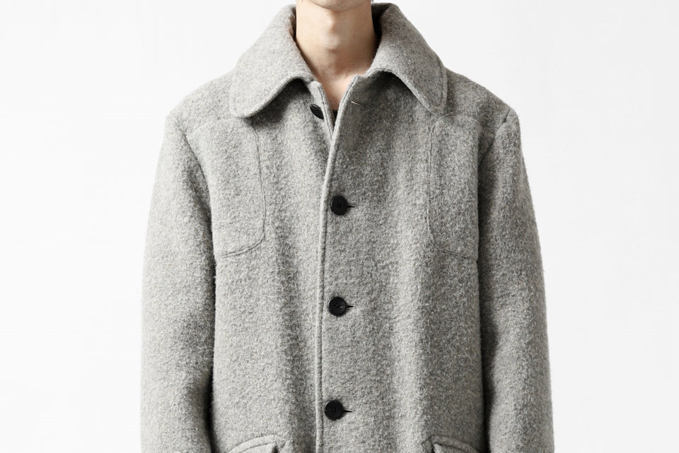 画像をギャラリービューアに読み込む, sus-sous foot guards great coat / W100 Harris melton raised washer (TOP GREY BEIGE)