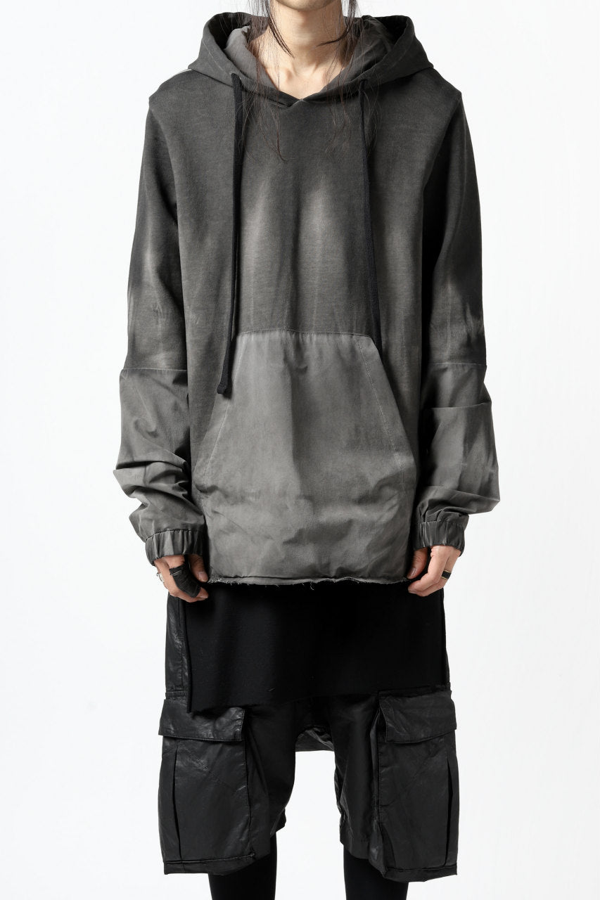 画像をギャラリービューアに読み込む, thomkrom DYEING SWITCH PULLOVER HOODIE (COLD DYE BLACK)