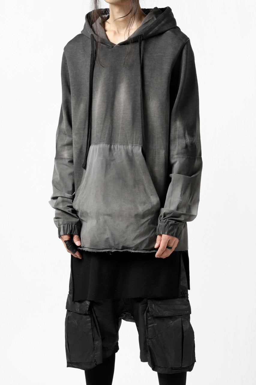 画像をギャラリービューアに読み込む, thomkrom DYEING SWITCH PULLOVER HOODIE (COLD DYE BLACK)