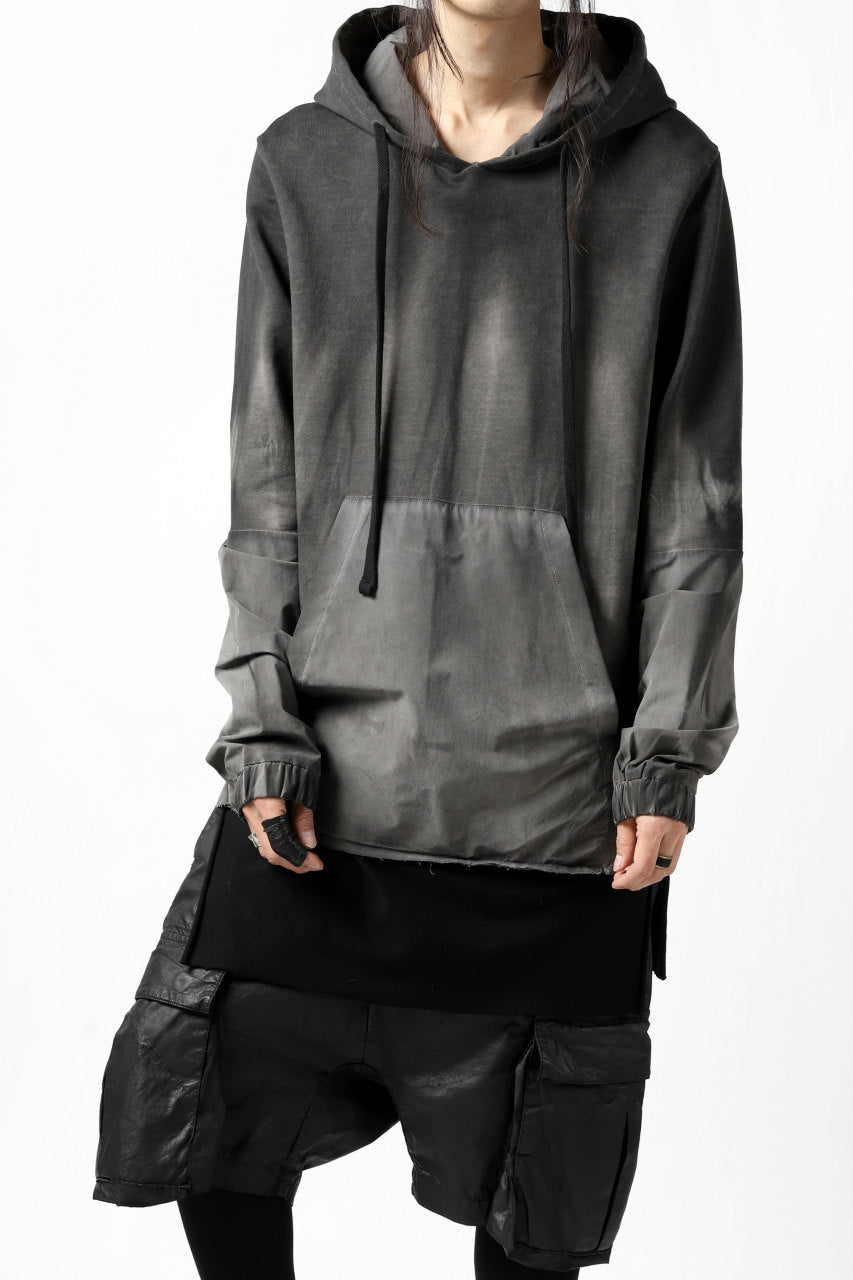 画像をギャラリービューアに読み込む, thomkrom DYEING SWITCH PULLOVER HOODIE (COLD DYE BLACK)