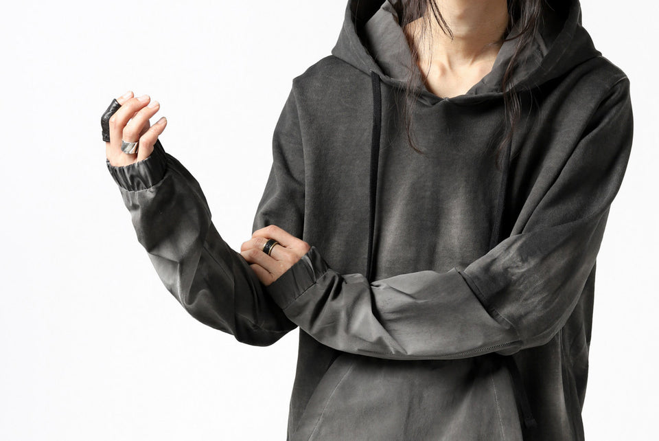 画像をギャラリービューアに読み込む, thomkrom DYEING SWITCH PULLOVER HOODIE (COLD DYE BLACK)