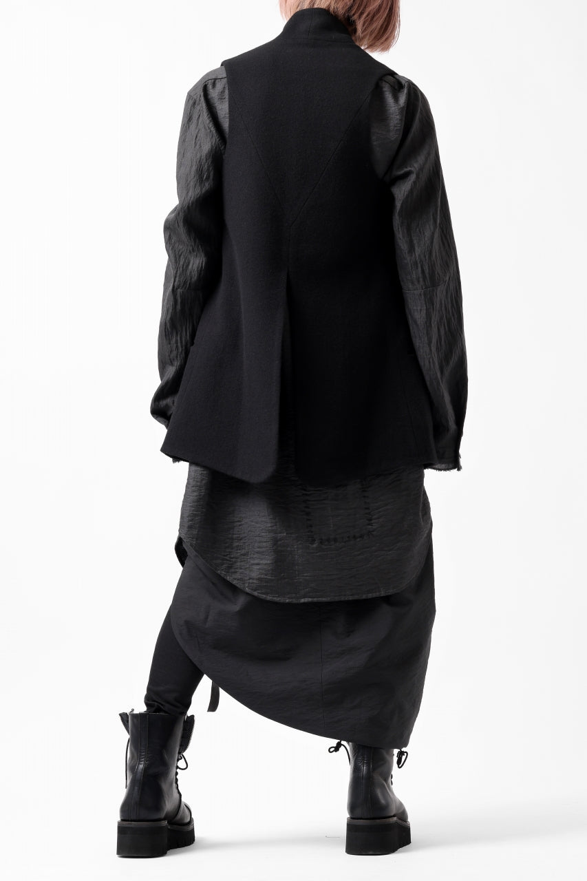 画像をギャラリービューアに読み込む, SOSNOVSKA CLOSED WOOLED VEST (BLACK)