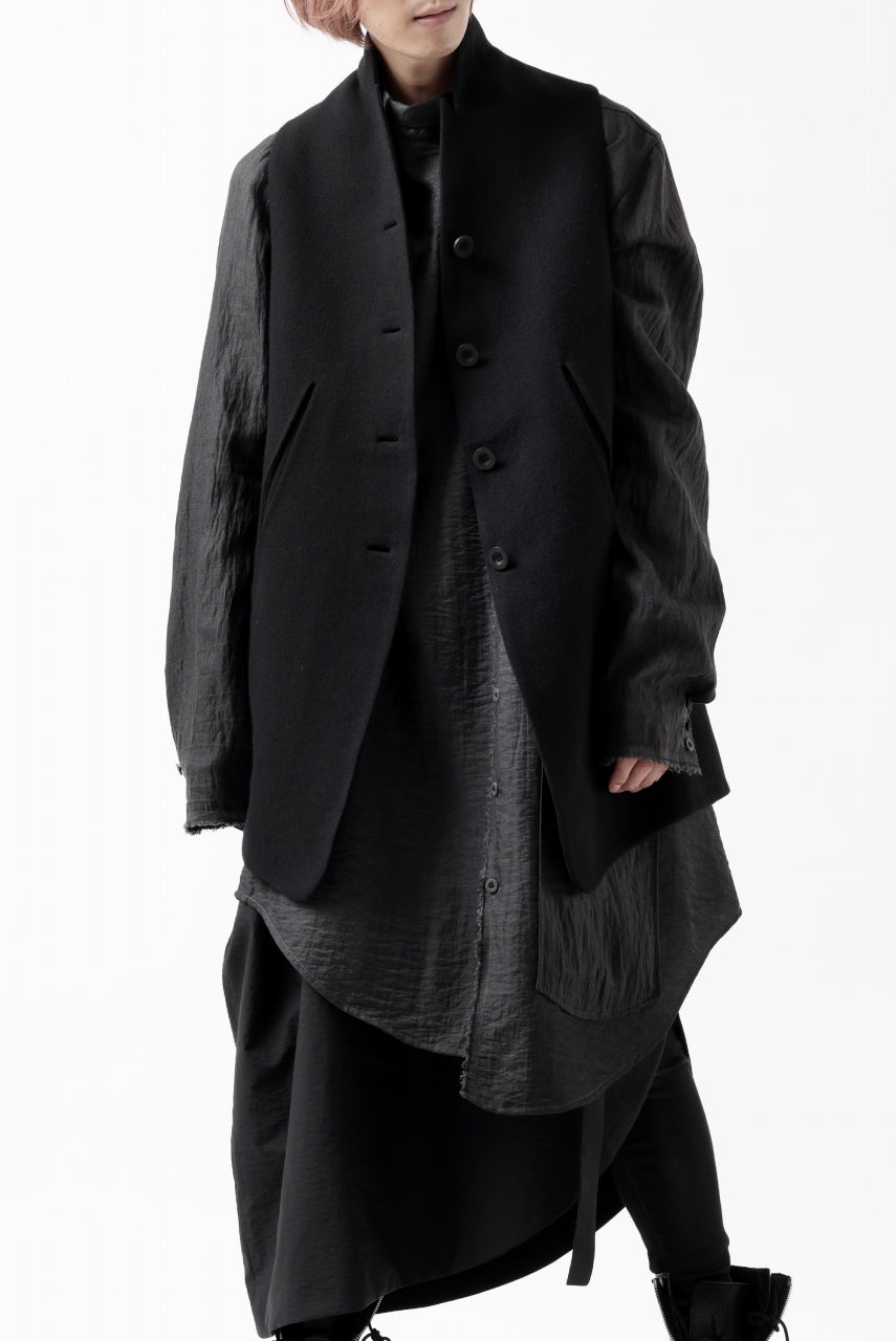 画像をギャラリービューアに読み込む, SOSNOVSKA CLOSED WOOLED VEST (BLACK)