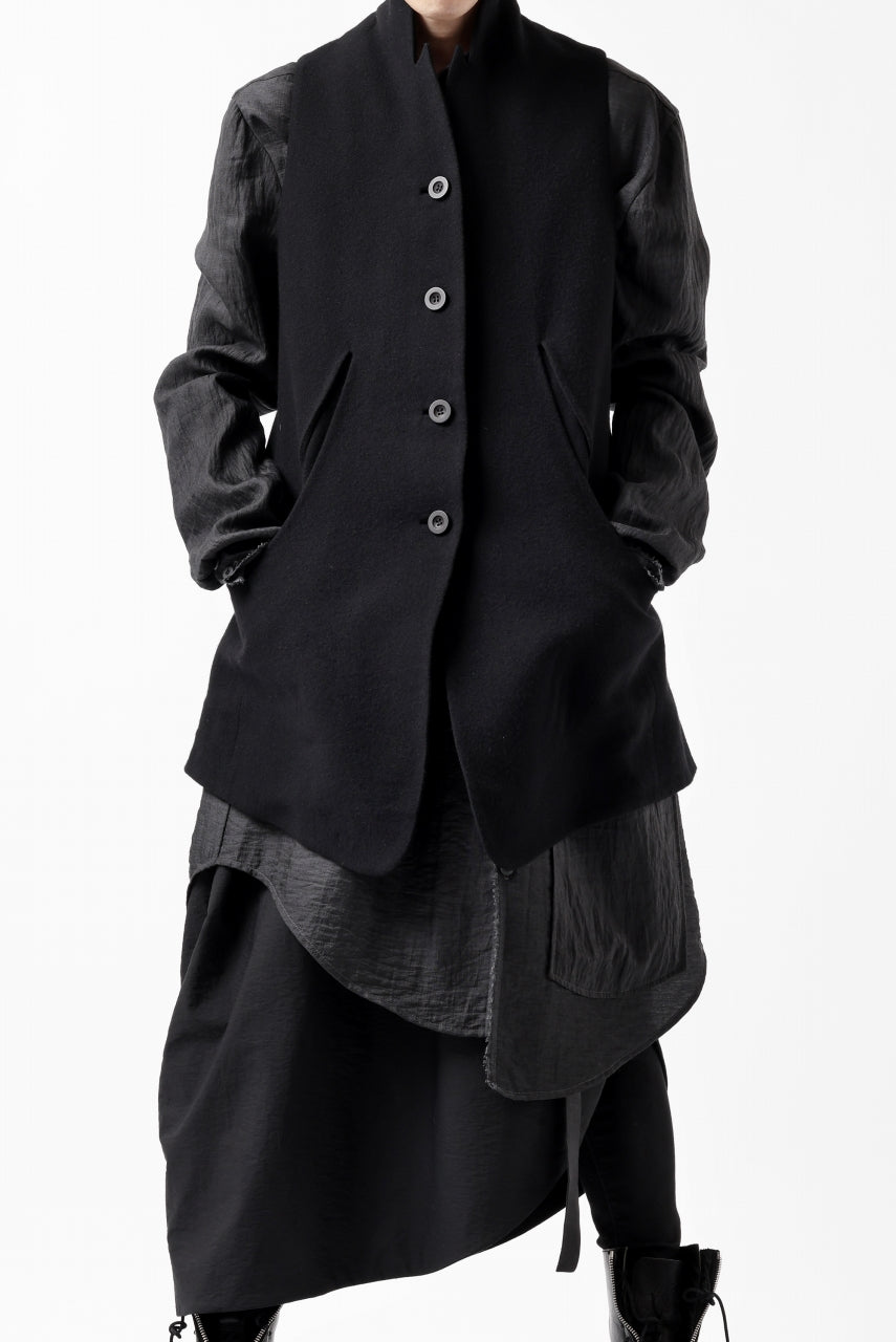 画像をギャラリービューアに読み込む, SOSNOVSKA CLOSED WOOLED VEST (BLACK)