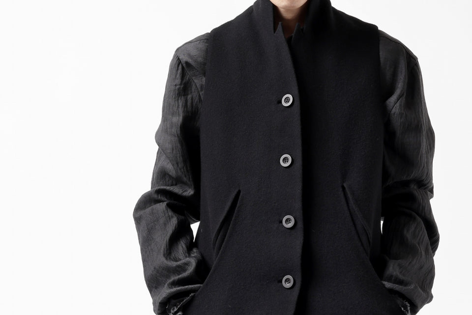 画像をギャラリービューアに読み込む, SOSNOVSKA CLOSED WOOLED VEST (BLACK)
