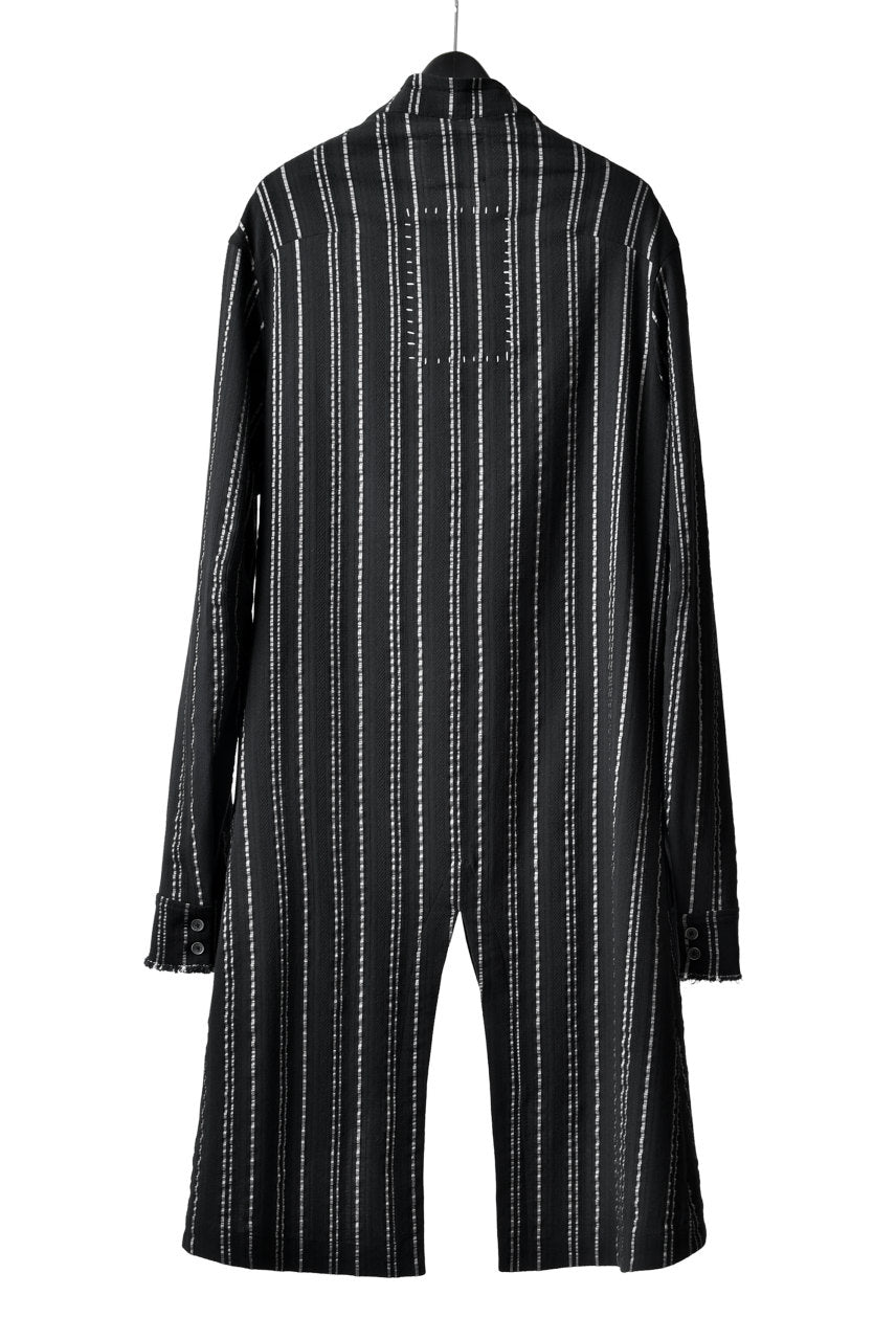 画像をギャラリービューアに読み込む, SOSNOVSKA LONG STRIPED SHIRT (BLACK×SILVER STRIPE)