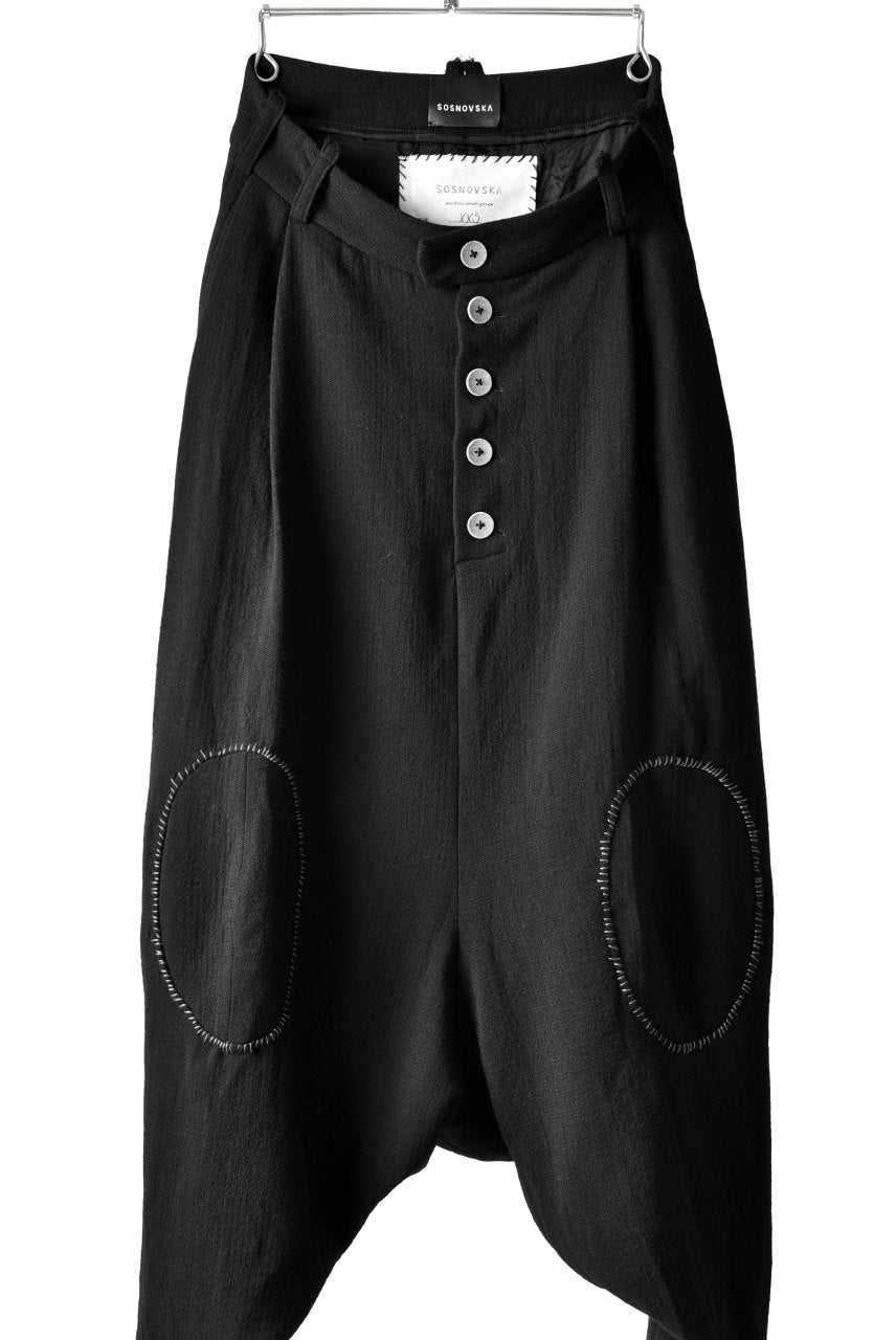 画像をギャラリービューアに読み込む, SOSNOVSKA exclusive KNEE STITCHED PANTS (BLACK)
