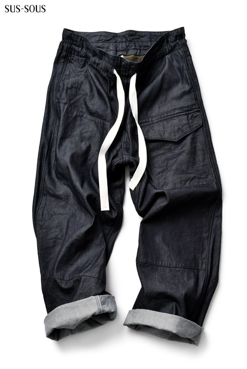 sus-sous supima denim wide trousers MK-1 (INDIGO) – LOOM OSAKA