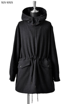 Load image into Gallery viewer, sus-sous anorak middle coat / sharkskin wool (DEEP NAVY)