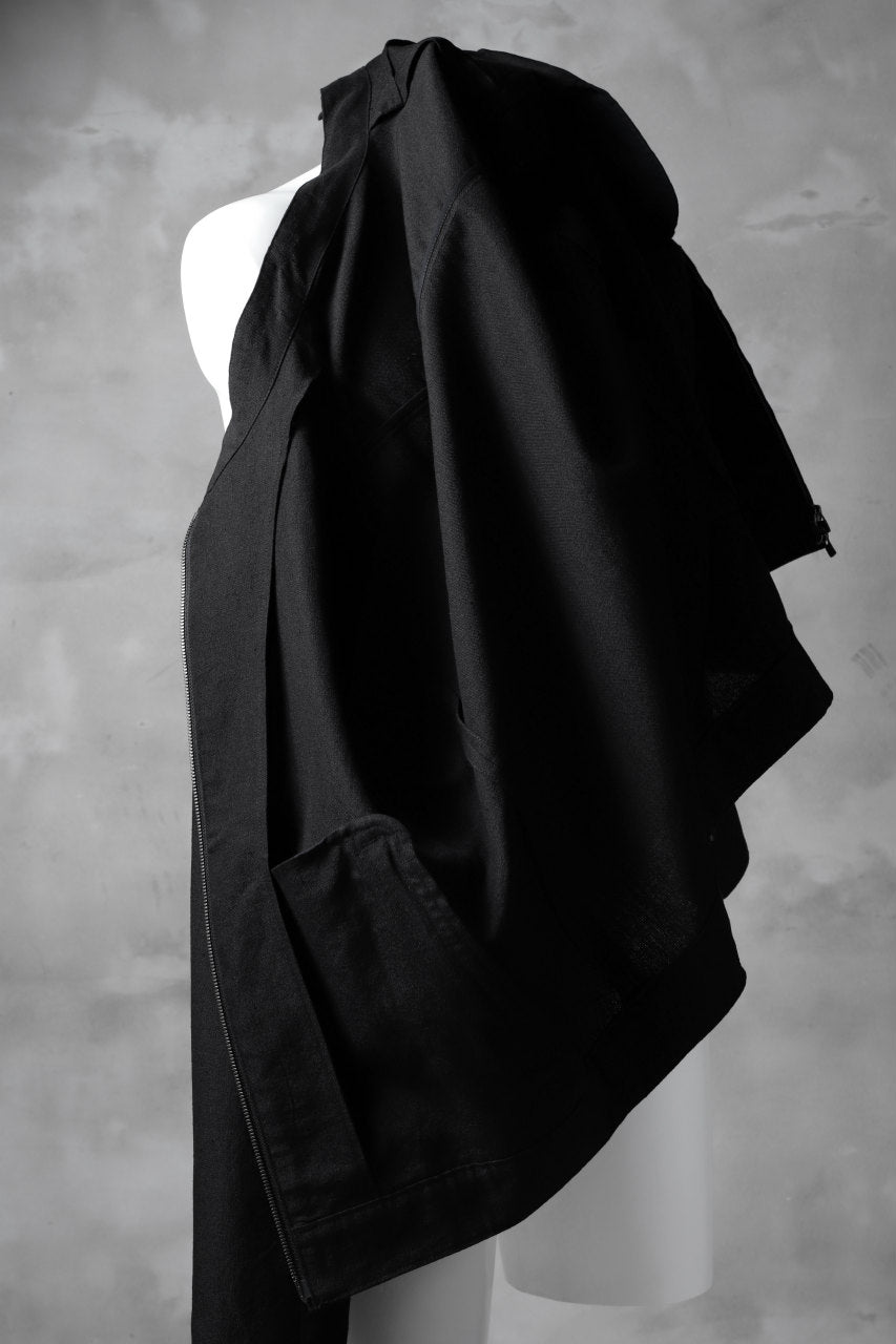 Load image into Gallery viewer, blackcrow riders zip jacket / linen&nylon woven (black)