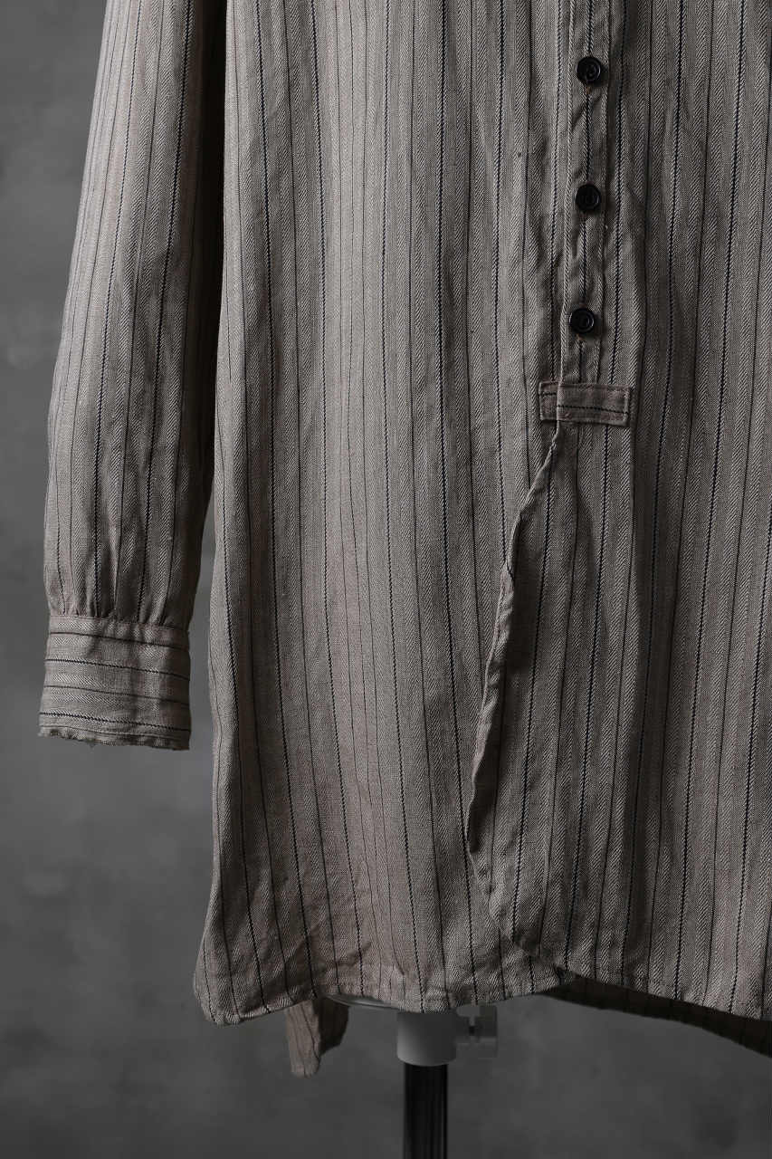 Load image into Gallery viewer, KLASICA STRIPED HERRINGBONE LINEN SHIRT / GARMENT WASHED (BEIGE)