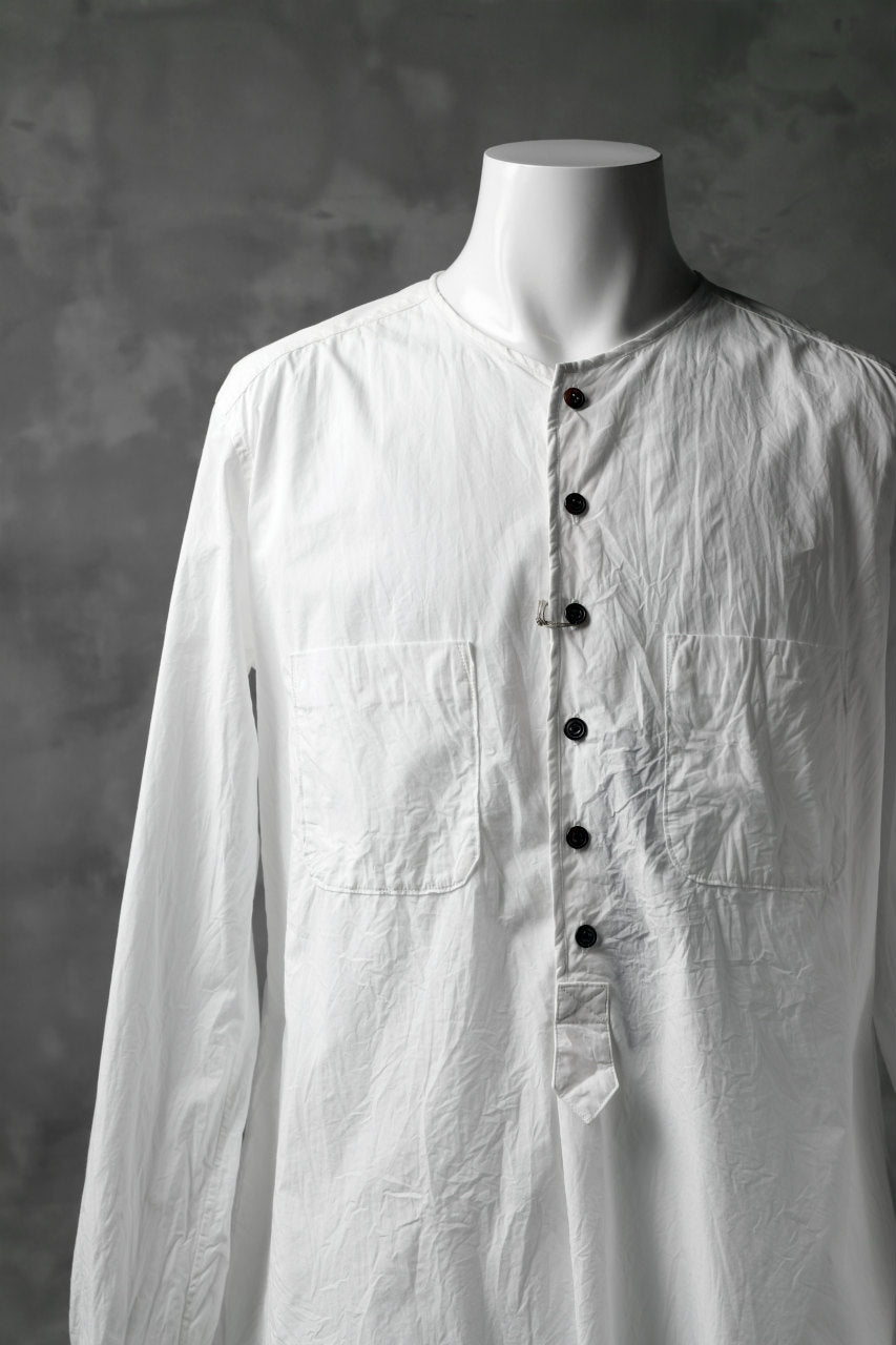 画像をギャラリービューアに読み込む, KLASICA SABRON HALF BUTTON PULLOVER SHIRT / TYPE-WRITER CLOTH (WHITE)
