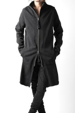 画像をギャラリービューアに読み込む, thomkrom STAND NECK ZIP COAT / HEAVY JERSEY (BLACK)