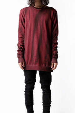画像をギャラリービューアに読み込む, thomkrom BRUSHED BACK PULLOVER SHIRT / OILED SPRAY DYE (RED)