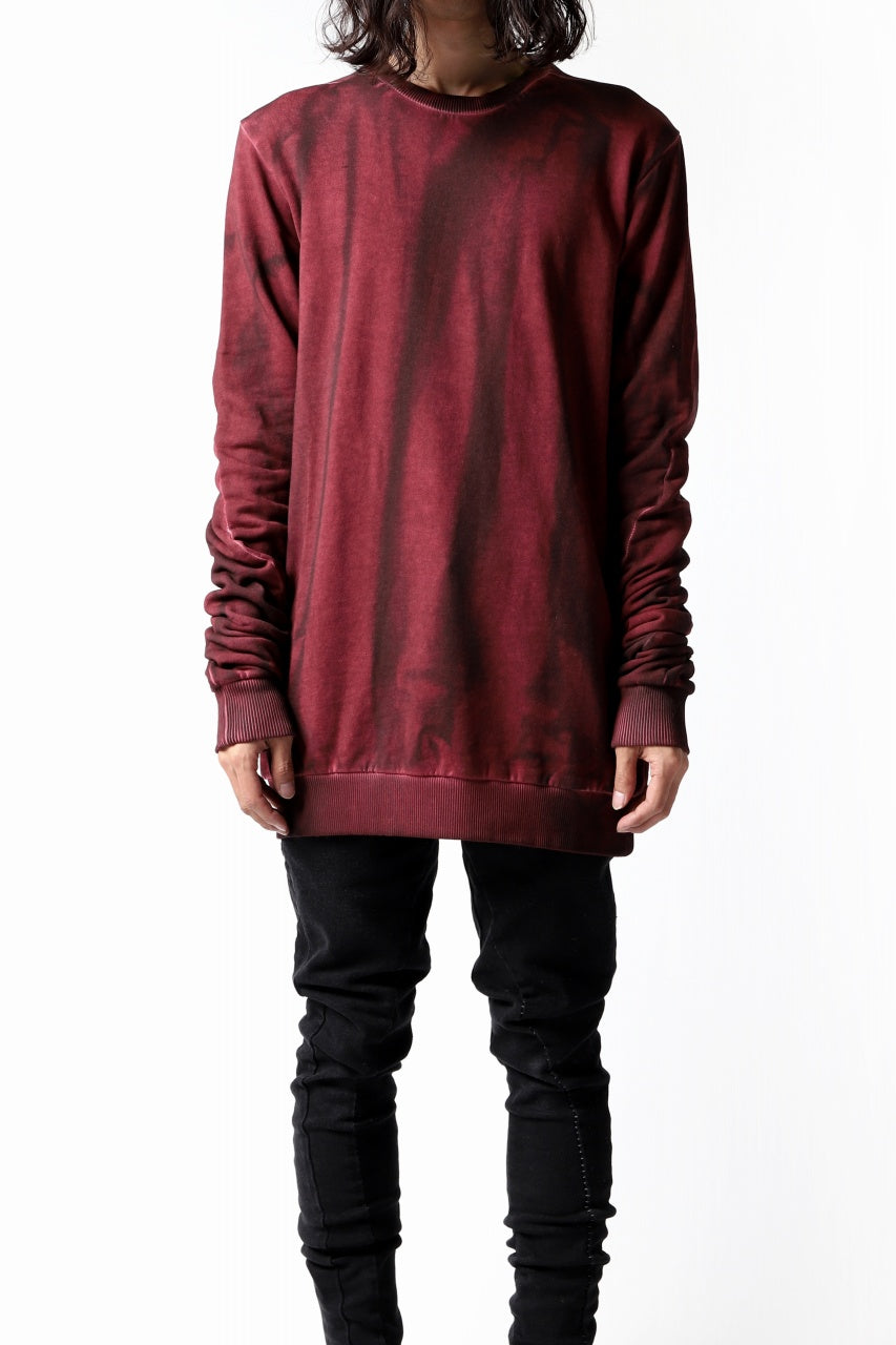 画像をギャラリービューアに読み込む, thomkrom BRUSHED BACK PULLOVER SHIRT / OILED SPRAY DYE (RED)