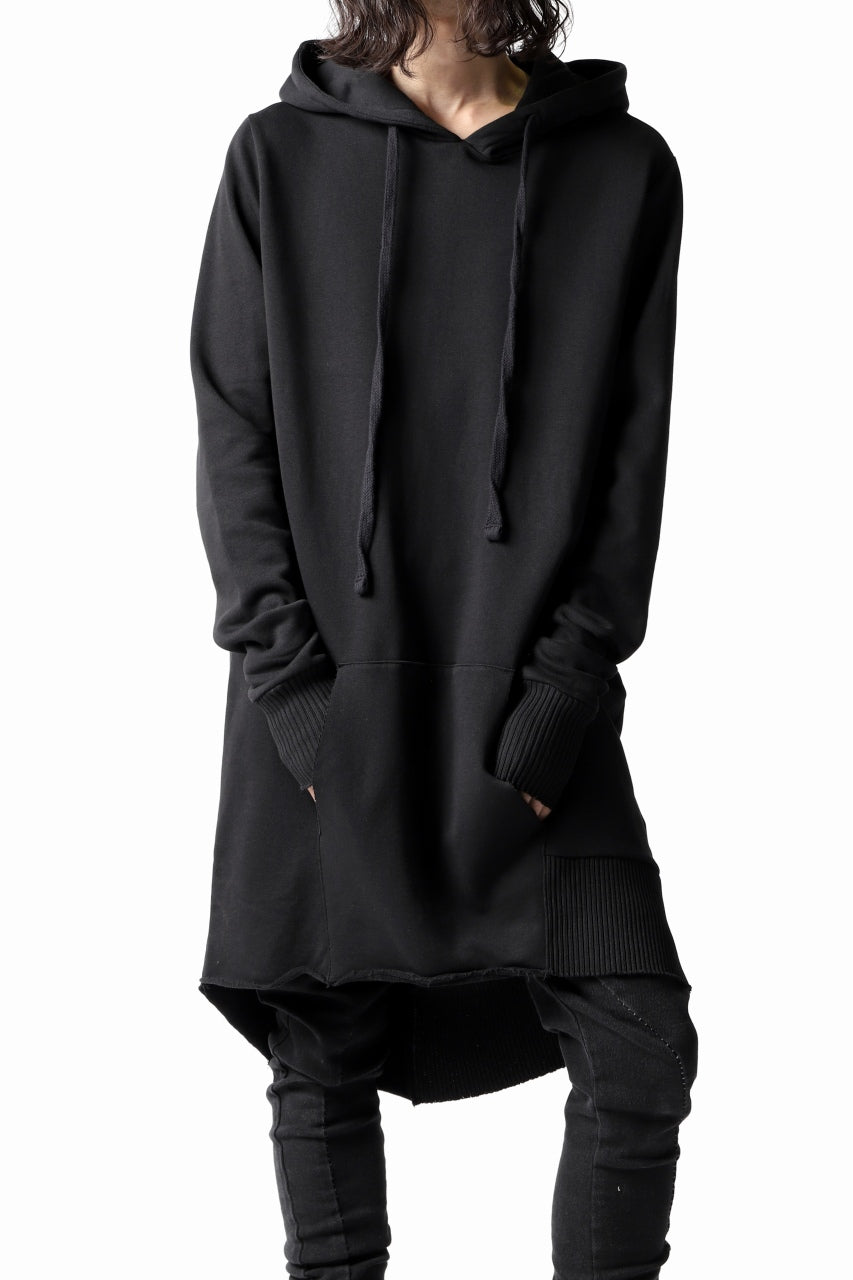 画像をギャラリービューアに読み込む, thomkrom BRUSHED BACK LONG HOODIE / FRENCH-TERRY (BLACK)