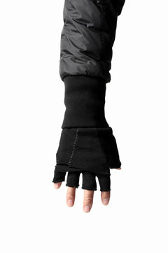 画像をギャラリービューアに読み込む, thomkrom LAYERED FINGER GLOVES / JERSEY OVERLOCKED (BLACK)