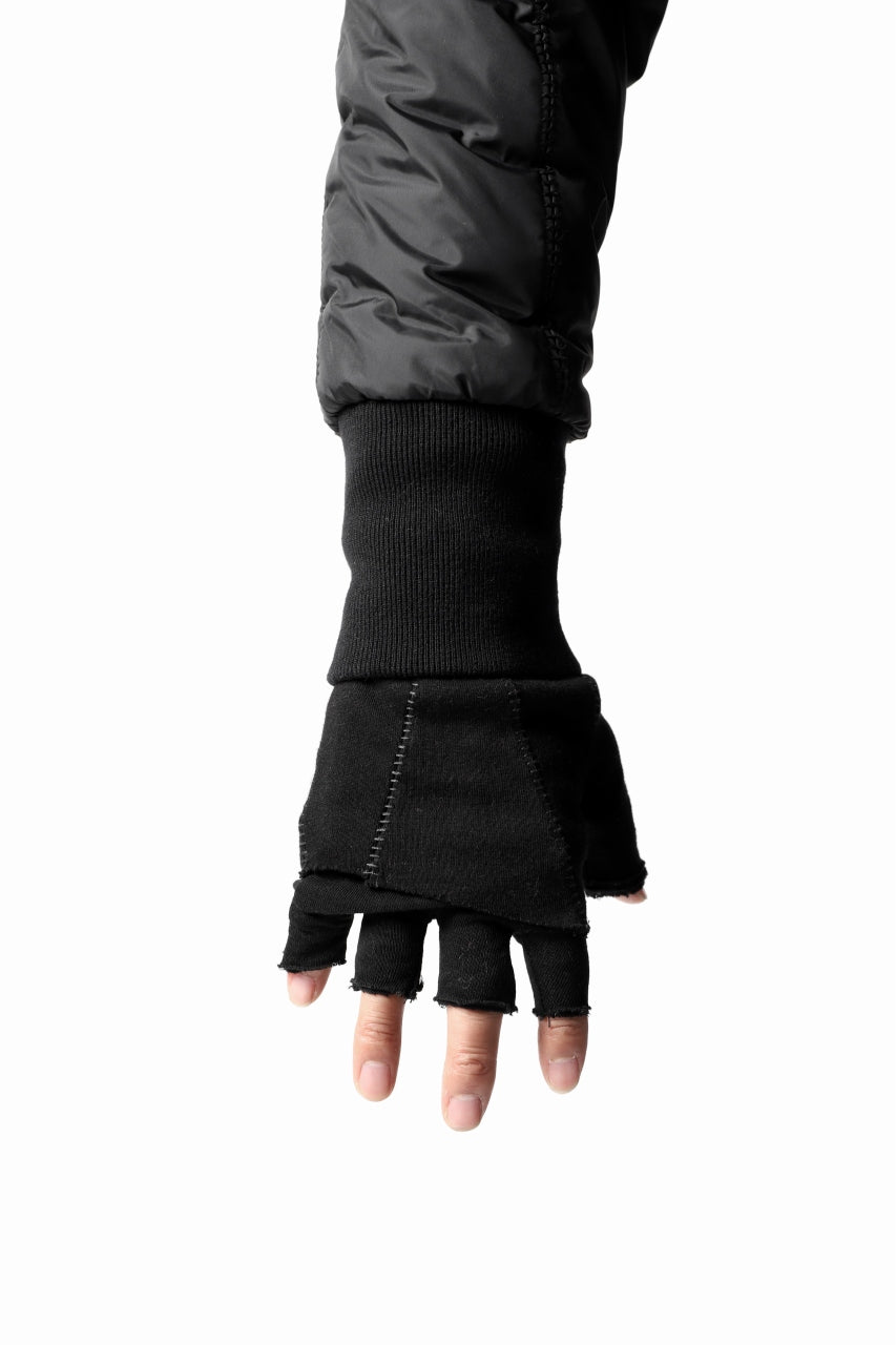 画像をギャラリービューアに読み込む, thomkrom LAYERED FINGER GLOVES / JERSEY OVERLOCKED (BLACK)