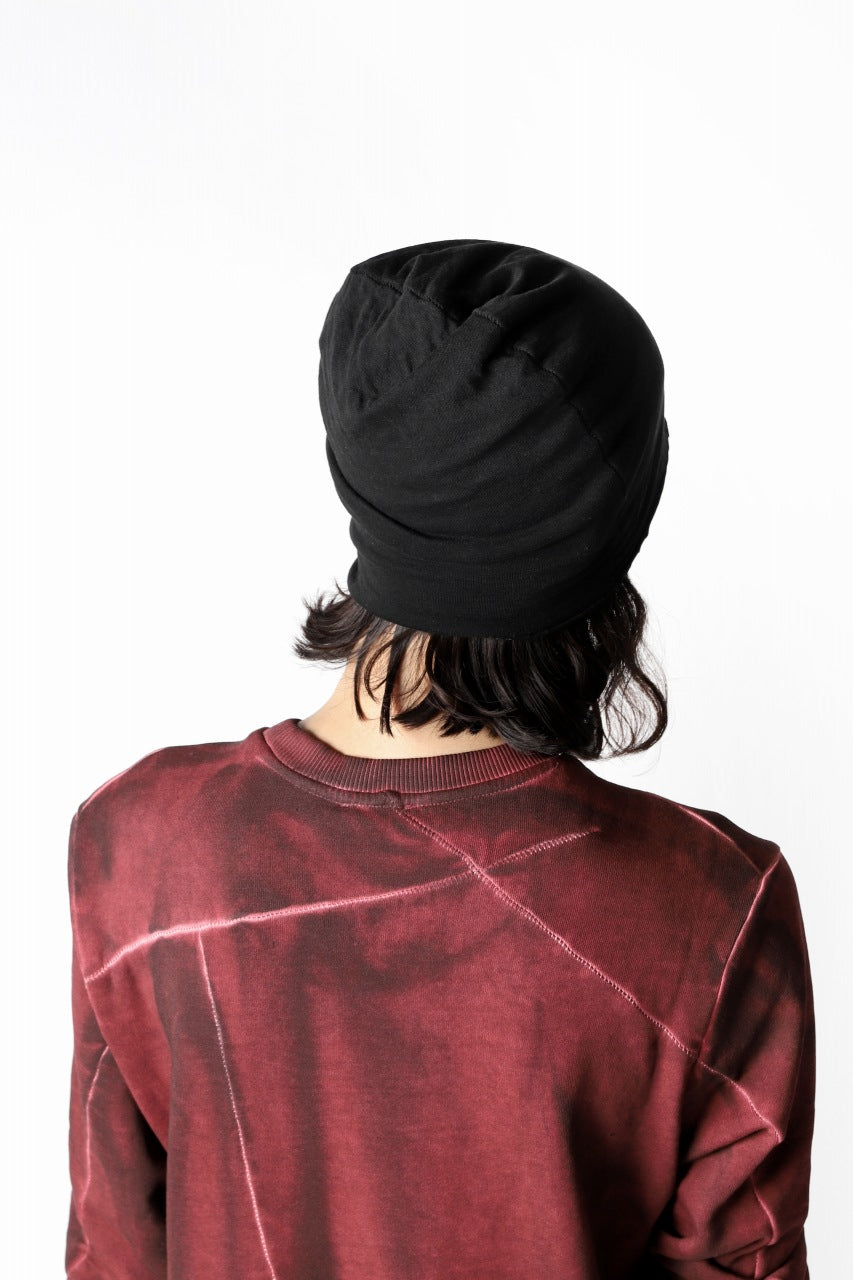 画像をギャラリービューアに読み込む, thomkromBEANY CAP / JERSEY OVERLOCKED (BLACK)
