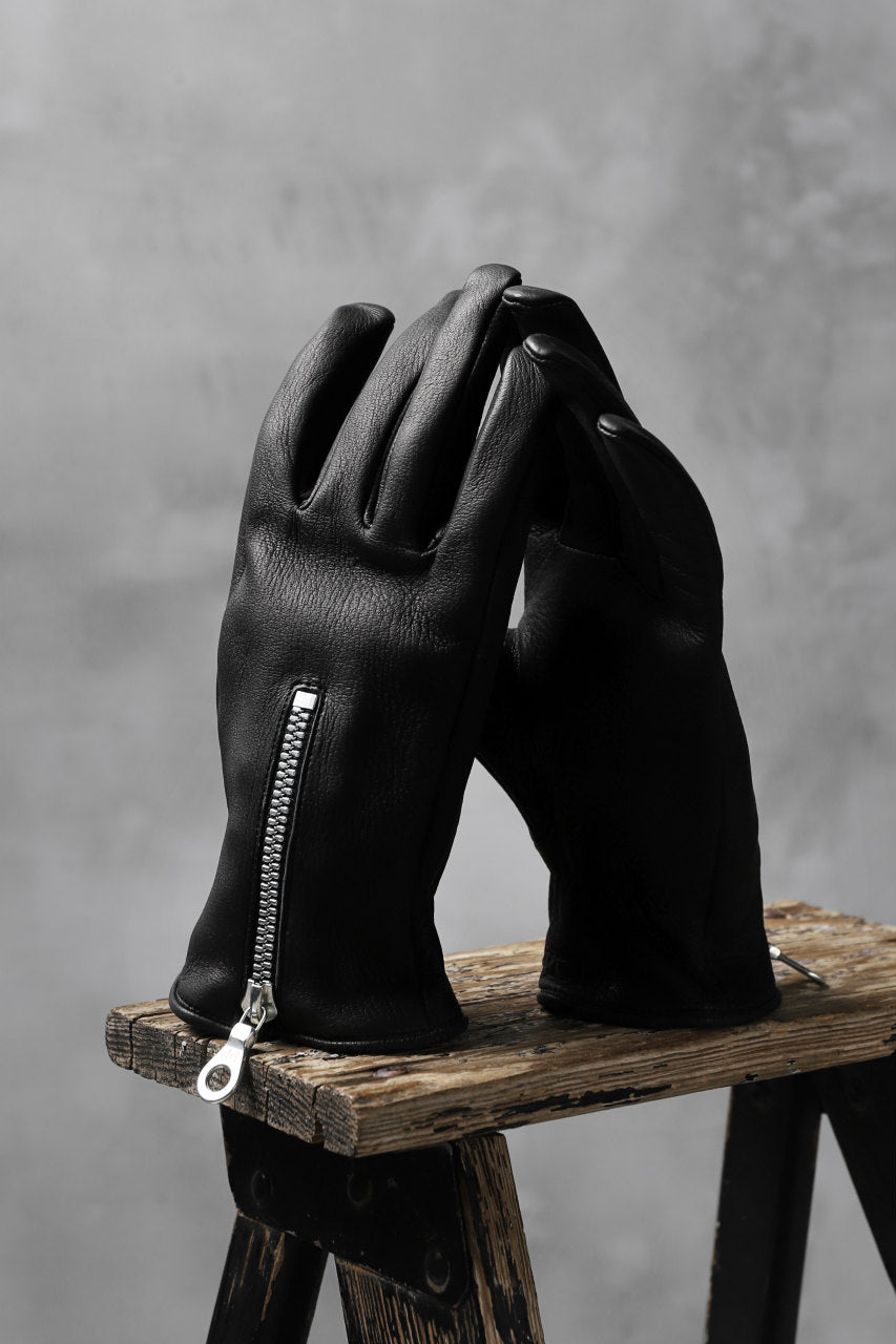 画像をギャラリービューアに読み込む, ISAMU KATAYAMA BACKLASH SMOOTH DEERSKIN ZIPPER GLOVE (BLACK)