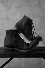 画像をギャラリービューアに読み込む, prtl "one make" Lace Up Boots (JAPAN Cow Reversed Leather / Hand Dyed BLACK)