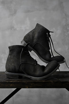 画像をギャラリービューアに読み込む, prtl "one make" Lace Up Boots (JAPAN Cow Reversed Leather / Hand Dyed BLACK)