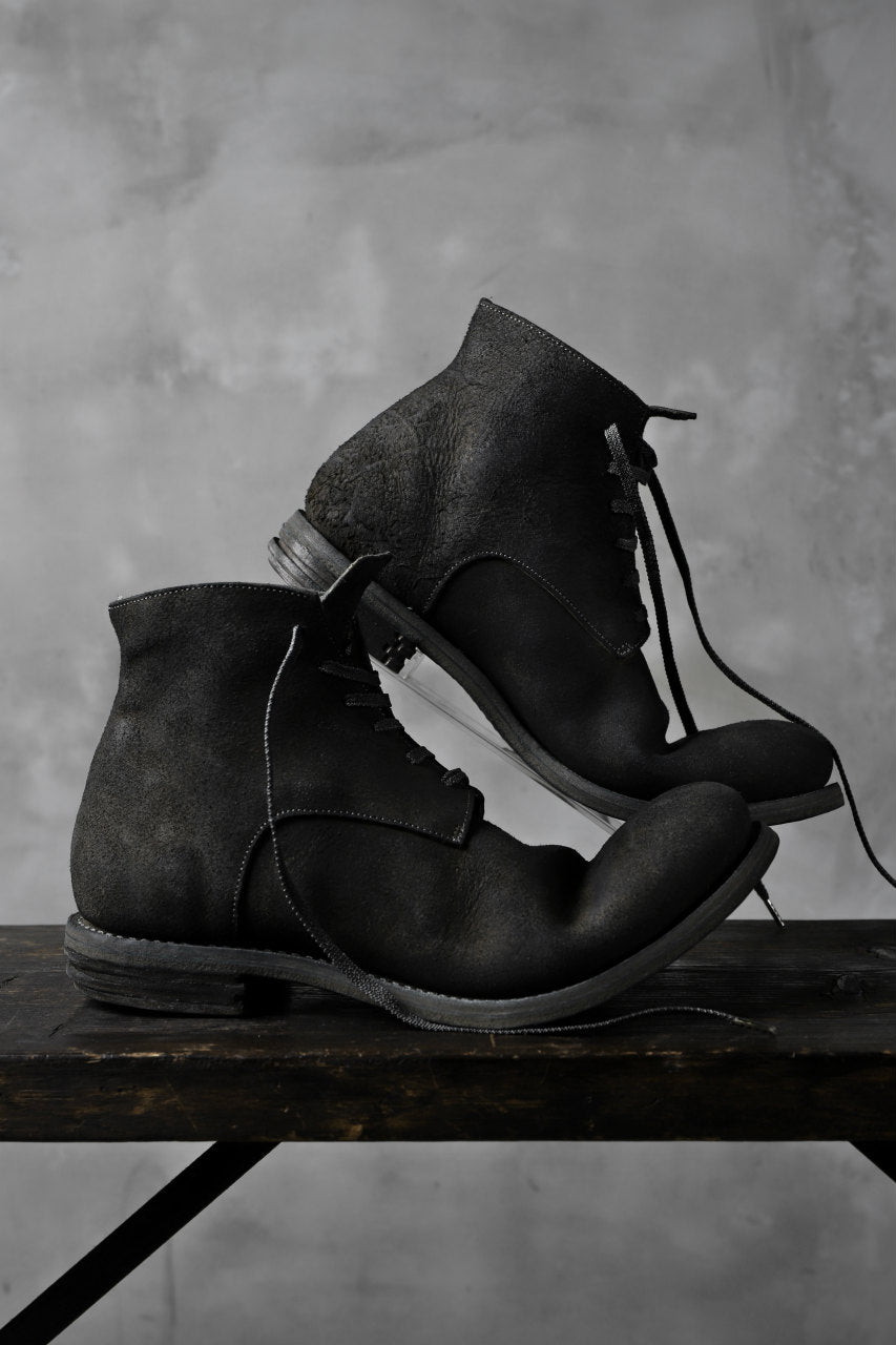 画像をギャラリービューアに読み込む, prtl "one make" Lace Up Boots (JAPAN Cow Reversed Leather / Hand Dyed BLACK)