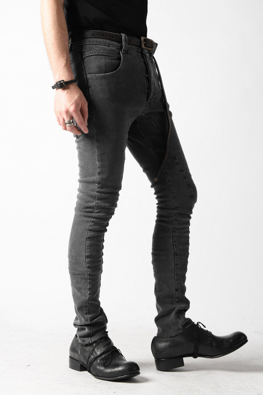 画像をギャラリービューアに読み込む, thomkrom OVER LOCKED SKINNY TROUSERS / FADE STRETCH DENIM (DARK GREY)