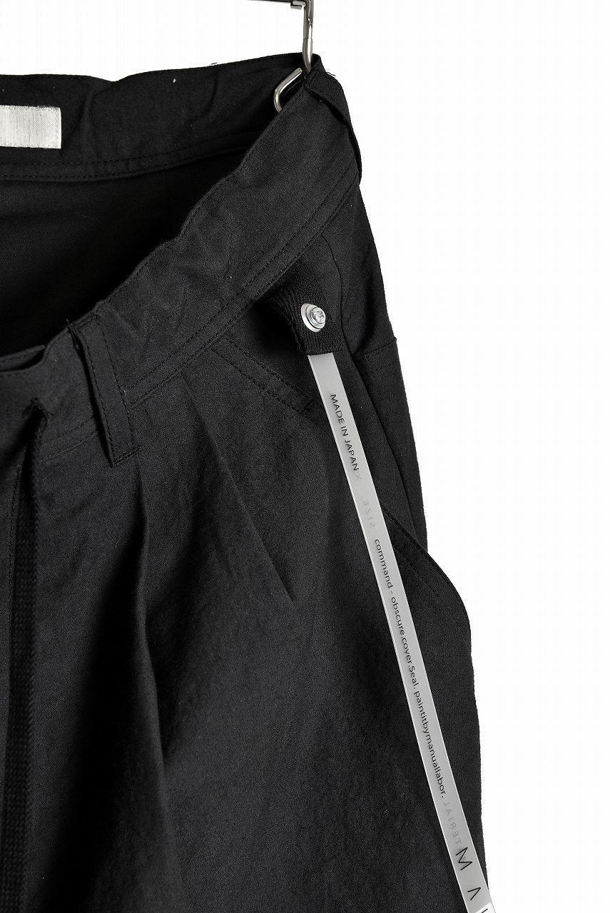 画像をギャラリービューアに読み込む, N/07 "MAUSK Detail"  Three Dimensional Wide Tuck & Dart Cropped Pants with Draw Code (BLACK)