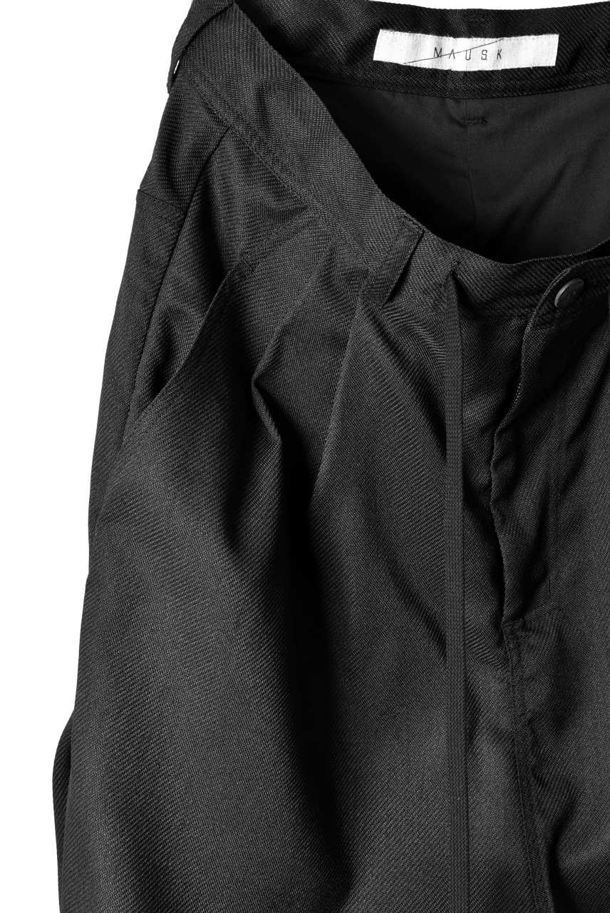 画像をギャラリービューアに読み込む, N/07 "MAUSK Detail" Three Dimensional Wide Tuck / Dart Cropped Pants #2 (BLACK)