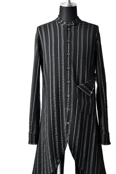 画像をギャラリービューアに読み込む, SOSNOVSKA LONG STRIPED SHIRT (BLACK×SILVER STRIPE)