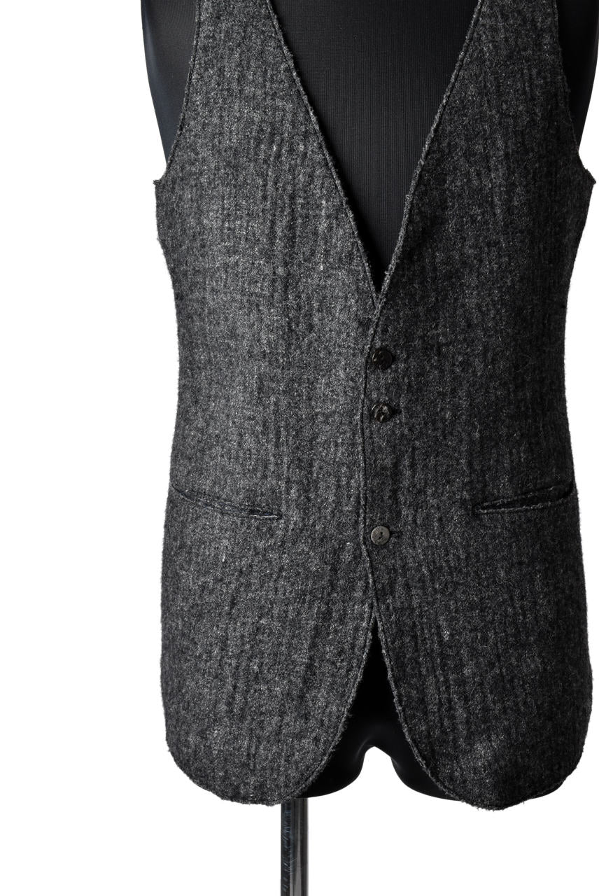 Load image into Gallery viewer, blackcrow tailor vest (wool linen fulling) (GREY)