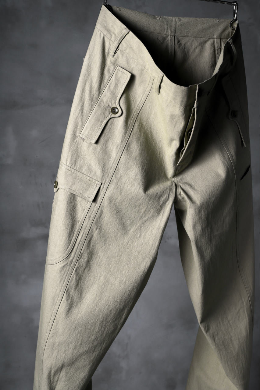 Load image into Gallery viewer, blackcrow worker pocket trousers / cotton woven (BEIGE)