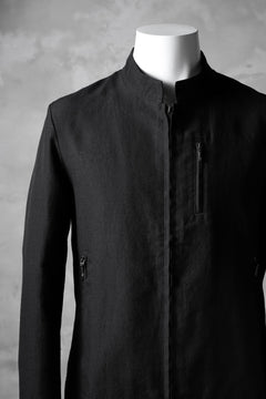 Load image into Gallery viewer, blackcrow riders zip jacket / linen&nylon woven (black)