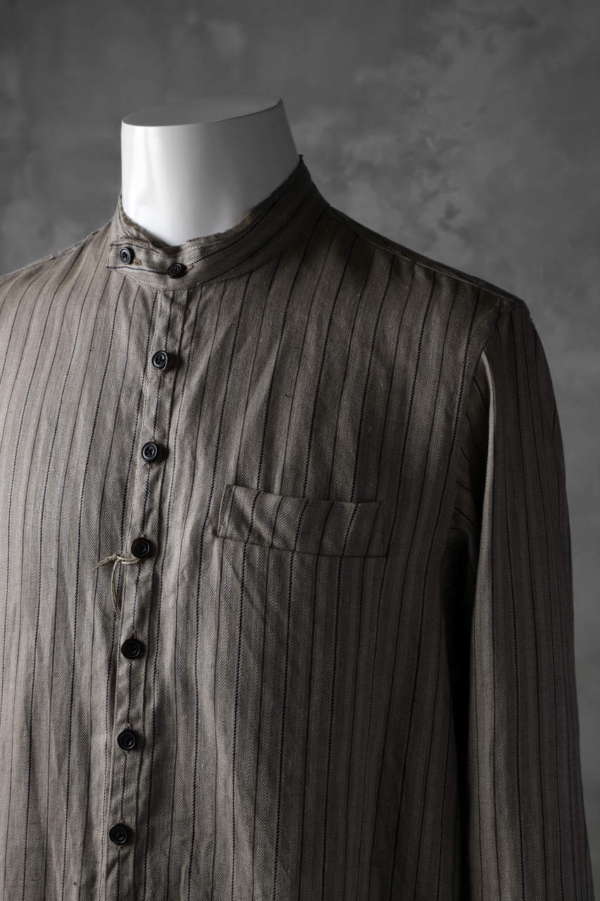 Load image into Gallery viewer, KLASICA STRIPED HERRINGBONE LINEN SHIRT / GARMENT WASHED (BEIGE)