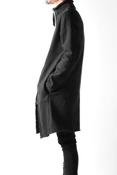 画像をギャラリービューアに読み込む, thomkrom STAND NECK ZIP COAT / HEAVY JERSEY (BLACK)