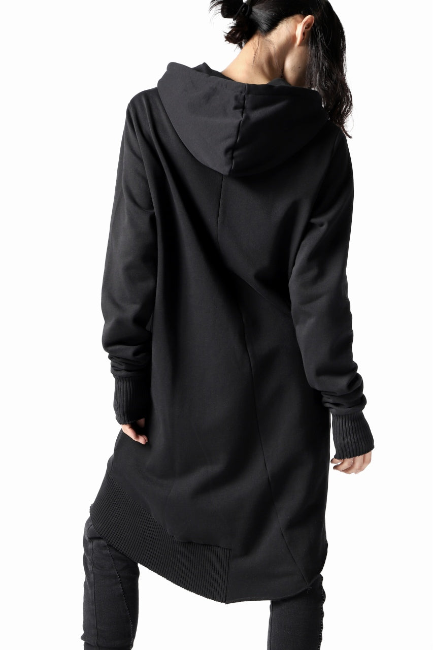 画像をギャラリービューアに読み込む, thomkrom BRUSHED BACK LONG HOODIE / FRENCH-TERRY (BLACK)