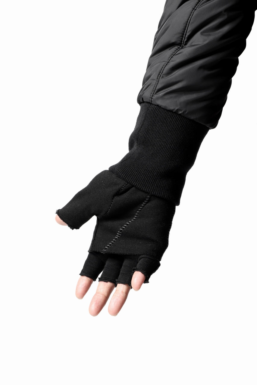 画像をギャラリービューアに読み込む, thomkrom LAYERED FINGER GLOVES / JERSEY OVERLOCKED (BLACK)