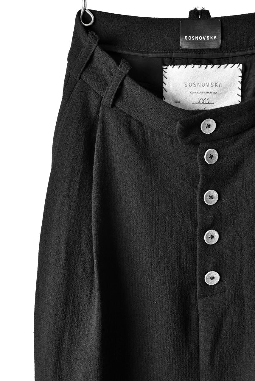 画像をギャラリービューアに読み込む, SOSNOVSKA exclusive KNEE STITCHED PANTS (BLACK)