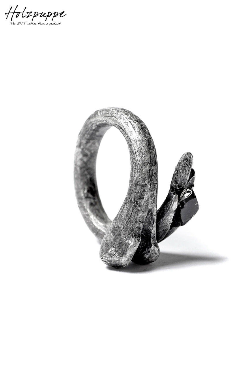 画像をギャラリービューアに読み込む, Holzpuppe exclusive Bone ring with Smoke Quartz