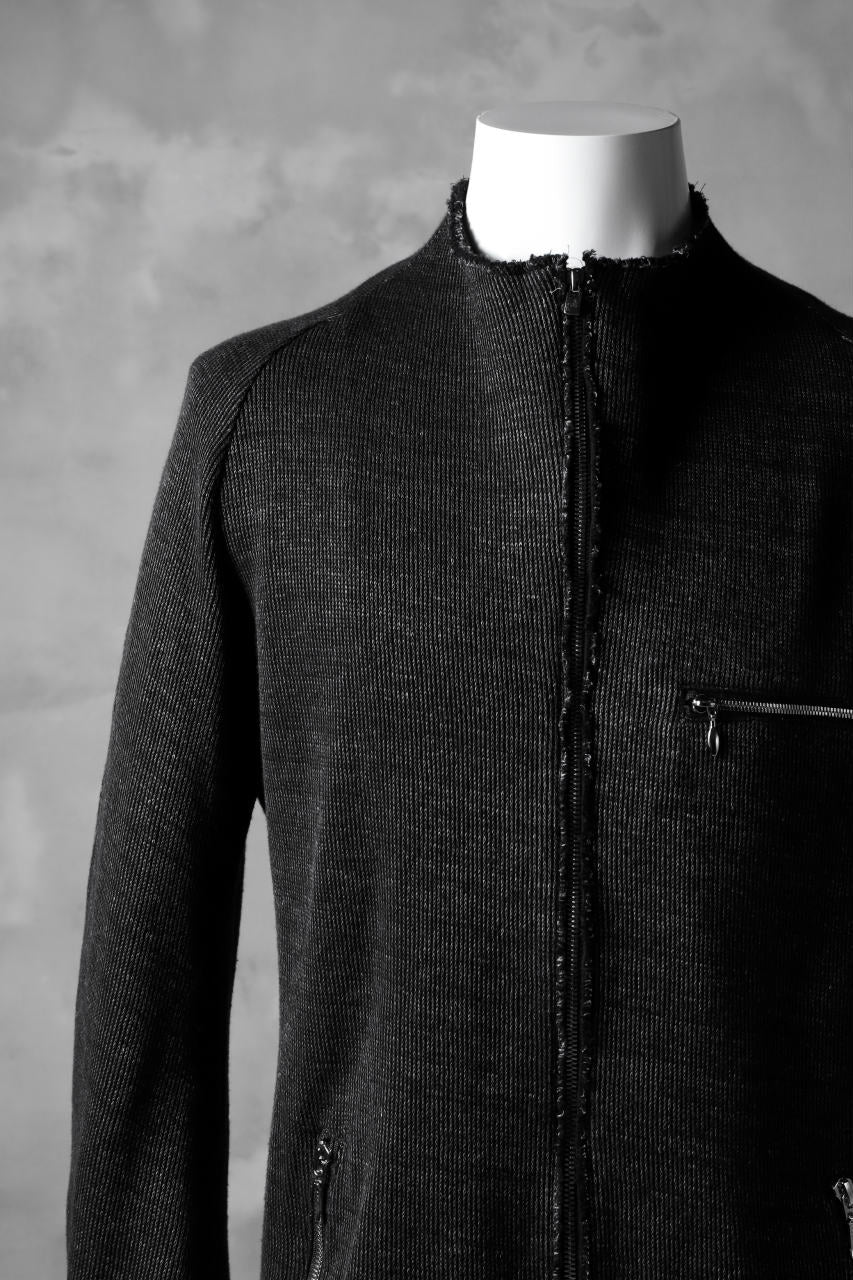 Load image into Gallery viewer, blackcrow raglan zip blouson / cotton&hemp double faces (charcoal)
