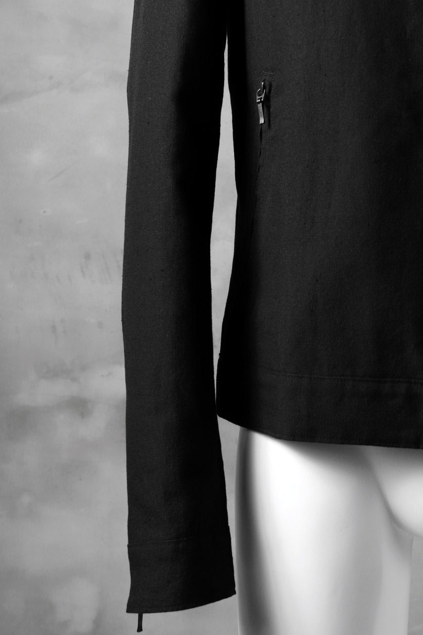 Load image into Gallery viewer, blackcrow riders zip jacket / linen&nylon woven (black)