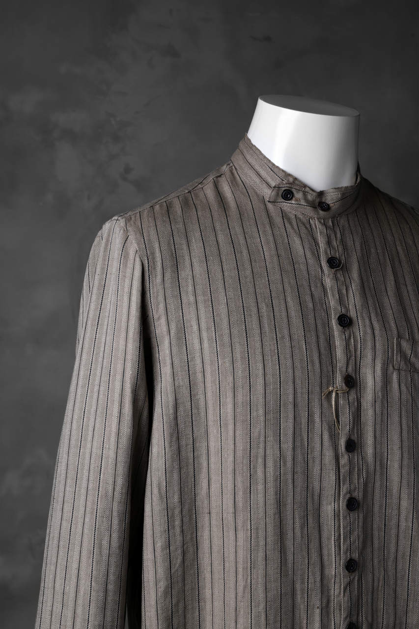 Load image into Gallery viewer, KLASICA STRIPED HERRINGBONE LINEN SHIRT / GARMENT WASHED (BEIGE)