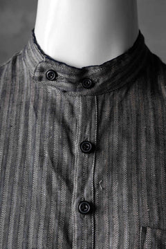 画像をギャラリービューアに読み込む, KLASICA STRIPED HERRINGBONE LINEN SHIRT / GARMENT WASHED (NAVY)