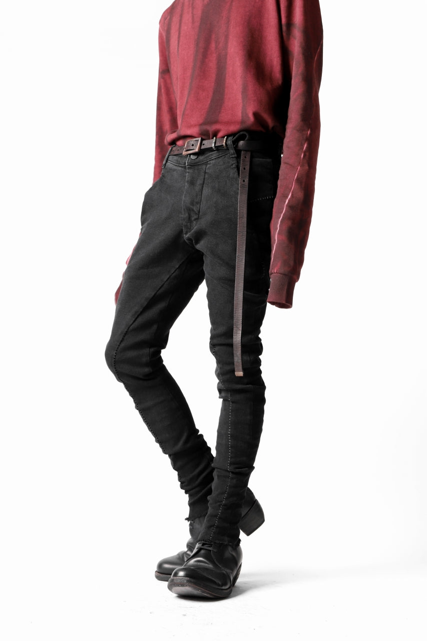画像をギャラリービューアに読み込む, thomkrom OVERLOCKED SKINNY TROUSERS / STRETCH DENIM (BLACK)