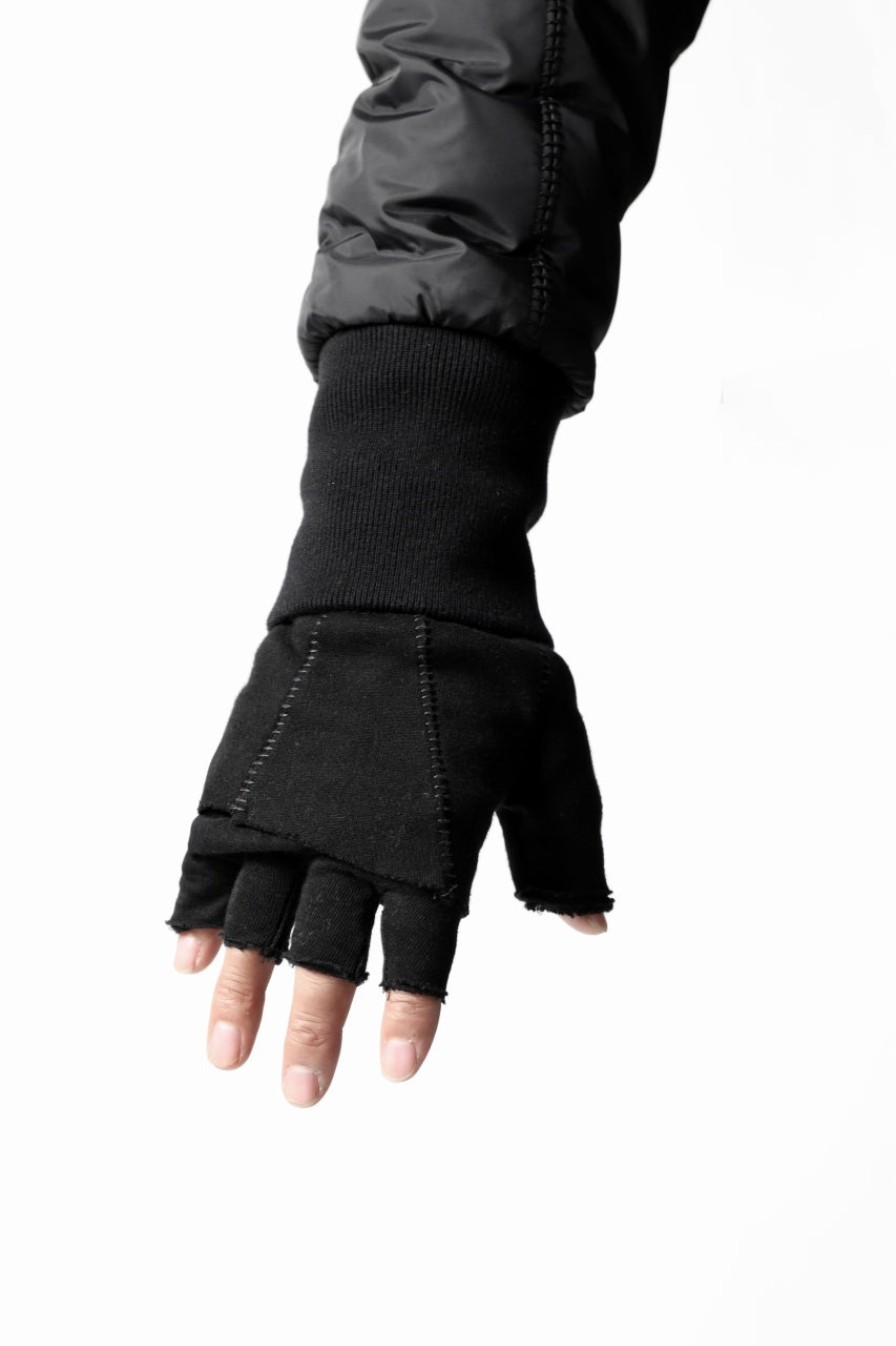画像をギャラリービューアに読み込む, thomkrom LAYERED FINGER GLOVES / JERSEY OVERLOCKED (BLACK)