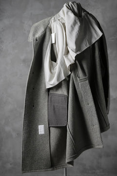 画像をギャラリービューアに読み込む, sus-sous foot guards great coat / W100 Harris melton raised washer (TOP GREY BEIGE)