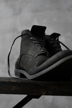 画像をギャラリービューアに読み込む, prtl "one make" Lace Up Boots (JAPAN Cow Reversed Leather / Hand Dyed BLACK)