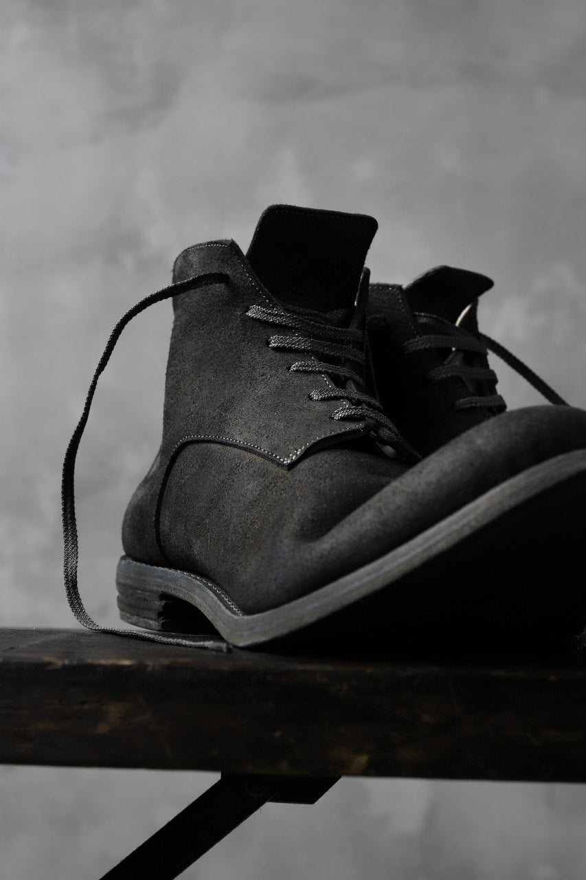 画像をギャラリービューアに読み込む, prtl "one make" Lace Up Boots (JAPAN Cow Reversed Leather / Hand Dyed BLACK)