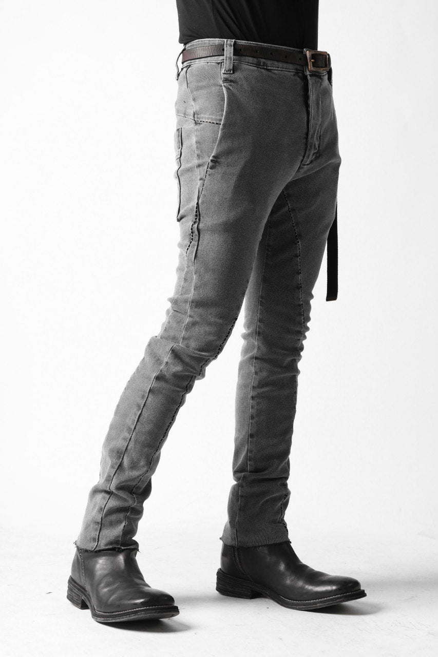 画像をギャラリービューアに読み込む, thomkrom OVER LOCKED SLIM TROUSERS / FADE STRETCH DENIM (LIGHT GREY)